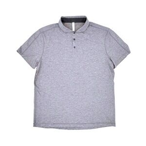 Lululemon Evolution Polo Shirt Men's XXL Gray Short Sleeve Performance Golf